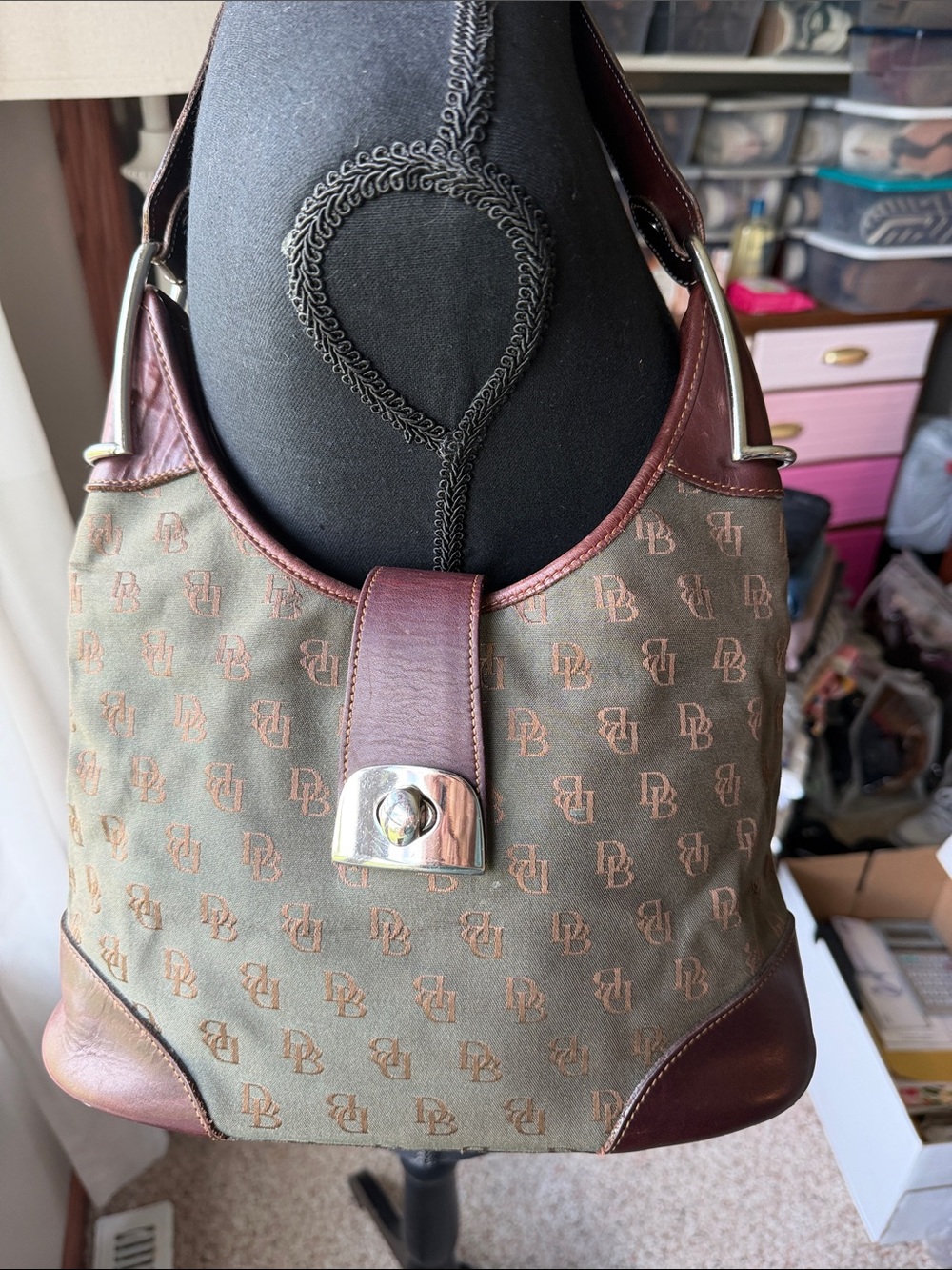 Dooney & Bourke Brown Leather Messenger Bag with small purse included!